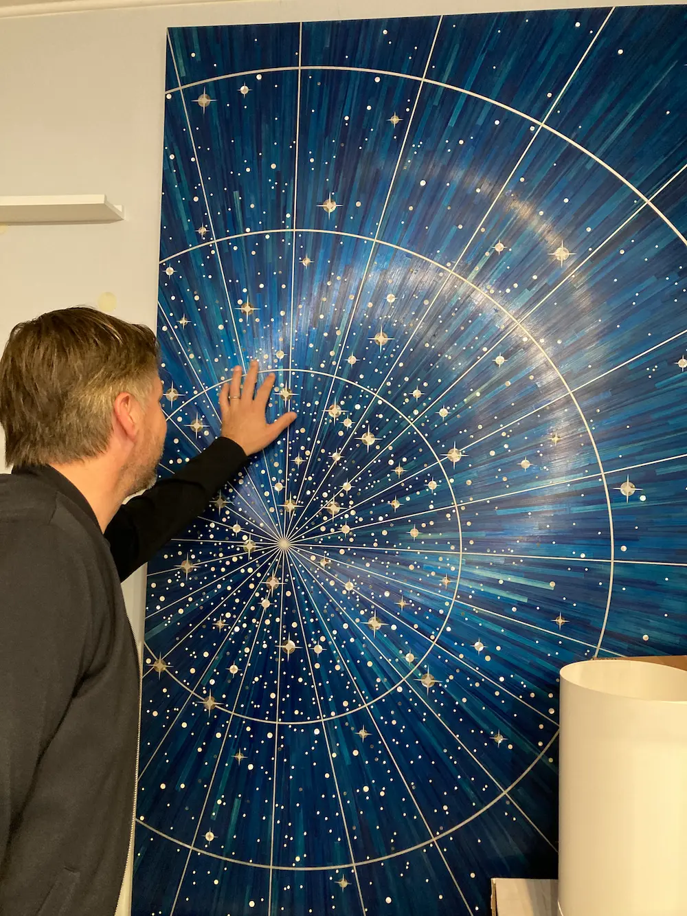 Private Procurement Tour - Straw marquetry panel with mother of pearls