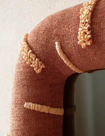 Custom Art Mirror with hand embroidery