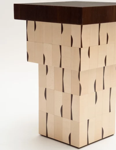 Table with wood marquetry