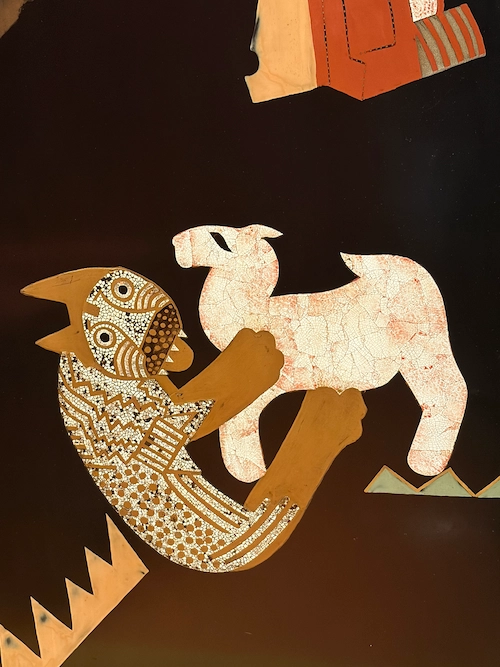 Egshell and lacquer finish for screen and furniture, art deco, jean dunand